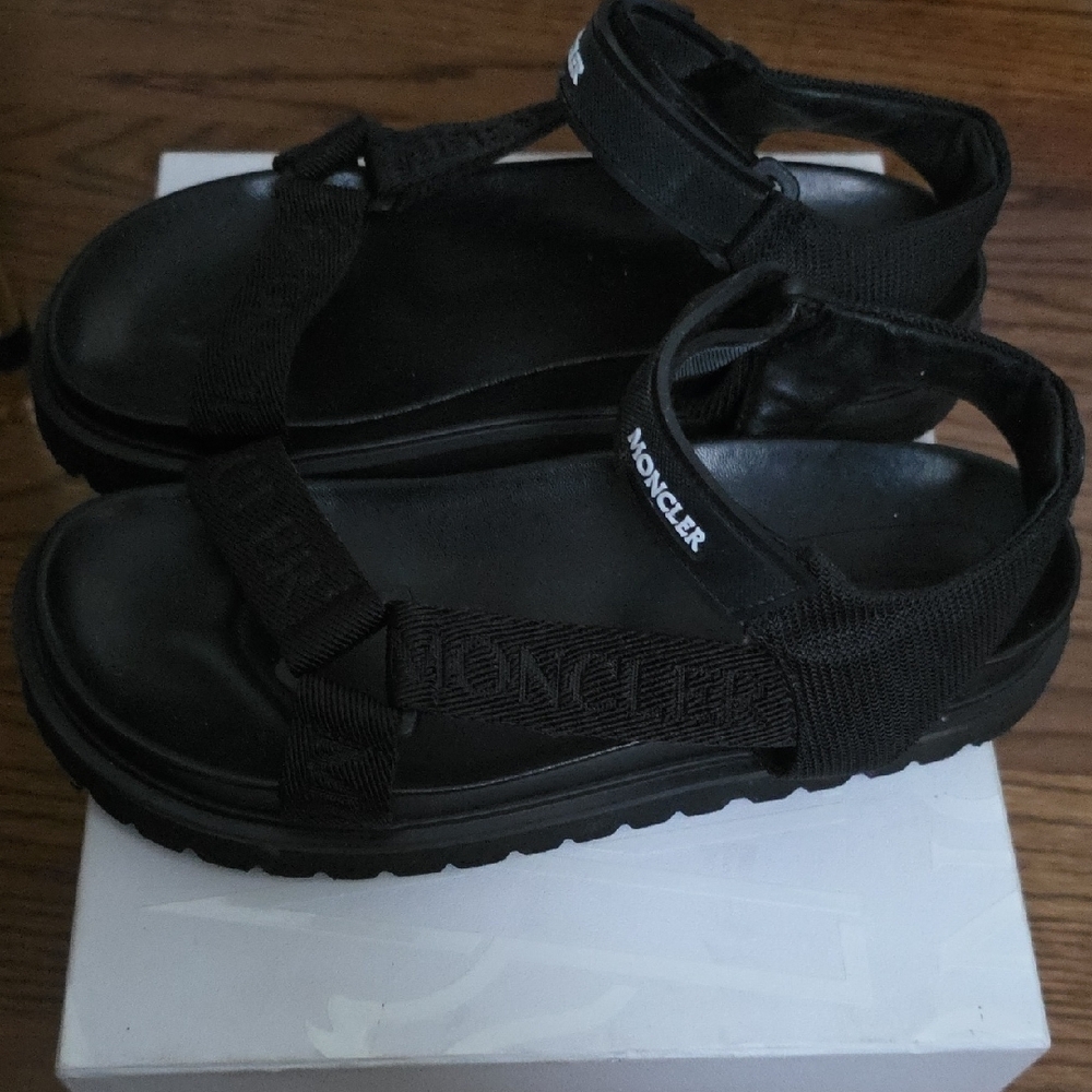 Moncler Black Strapped Sandals - Picture 3 of 6